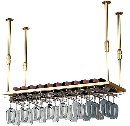 LIGUOYI Weinglashalter Hangend, Decke Weinglasregal Multifunktional Breite Und Höhe Verstellbar Metall-Weinglas-Halter Robust Und Langlebig, Für Küche Weinflaschenregal Und Stemware-Aufhänger