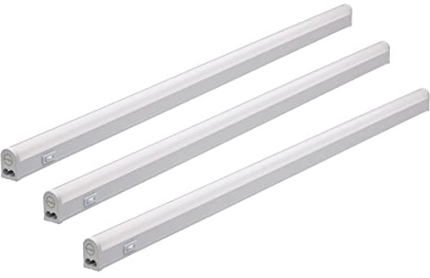 Oktaplex 3er Set Riga LED Unterschrankleuchte Küche 84cm neutralweiß | 370lm 4000 K mit Schalter 12,7 W Küchenbeleuchtung Weiß 230V erweiterbar Küchenbeleuchtung