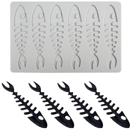 Zfseyuh Stampi Silicone per Tuiles Lisca di Pesce,Stampo in Silicone per Tulle,Stampo per Torta in Pizzo per Cioccolato,Burro,Fondente,Zucchero,Torte,Piatti(6 Fori Lische di Pesce)