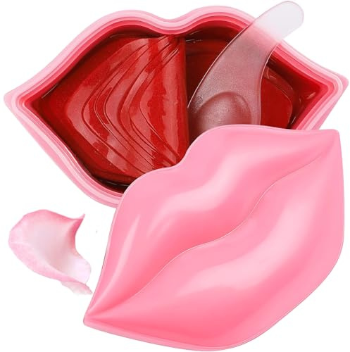 20PCS Collagen Lip Masks,Lip Care Lip Pads Great for Moisturizing,Nourishing & Firms Lip,Lip Sleeping Mask for Plumping Your Lips. (YUEHAO Lip Mask Red) (YUEHAO lip mask pink 125)
