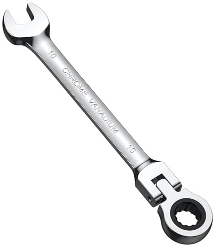 AMTOVL Flex-Head 10mm Ratschenschlüssel metrisch 72 Zähne Schraubenschlüssel Ringmaulschlüssel Cr-V Konstruiert für die Reparatur von Fahrrädern