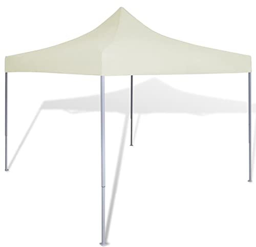 ARKEM Partyzelt Überdachung faltbar 3 x 3 m Cremeweiß Faltpavillon Wasserdicht Pavillon Winterfest Stabil