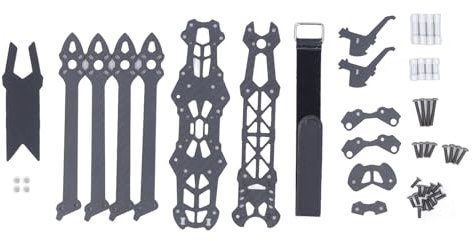 Drohnenrahmen, 7 Zoll 295 Mm H-Struktur, Quadrocopter-Rahmen, Kohlefaser, FPV-Renndrohnenrahmen mit 5 Mm Arm, Zubehör für Quadrocopter und Multirotoren, Flugzeuge (Rot)