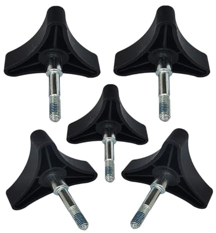 Toeloioh 5 x Knauf-Ersatz, Teil universell für Rollator, faltbarer Rollator, Handfahrer, 3-Punkt-Knauf, Rollator-Gehhilfe, Medline-Gehhilfe, Zubehör, 5 Stück