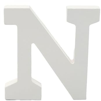 Dekorative weiße Holzbuchstaben und Zahlen, 15 cm (N)