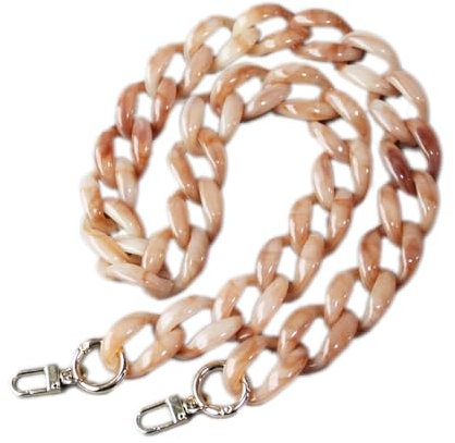 Taschenkette, Acrylkette für Tasche,Handykette Universal zum Umhängen, Flacher Acryl Kettenriemen Trageriemen, Acryl Tasche Schulterriemen für DIY Handtasche Geldbörse Umhängetasche, Beige 85cm