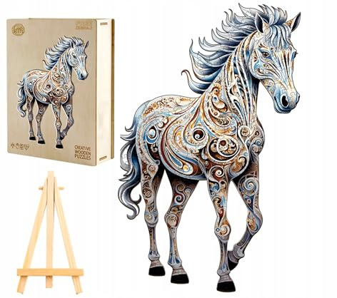 PASJO - Holzpuzzle Erwachsene mit Motiv Einer Zebra 230 Teile 38,5x24,5 cm - Geschenkidee für Kinder - Holz Puzzle Zebra - Einzigartige Tierförmige Holz-Puzzle - Creative Jigsaw
