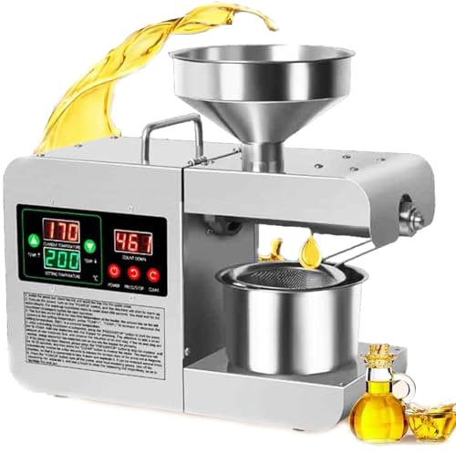 LSBHPPD Prensa de Aceite, Expulsor de Aceite, Varilla de Compresión de 600 W, Calefacción Automática para Expulsor de Aceite para Nuez, Sésamo, Lino Y Más(No para Oliva)