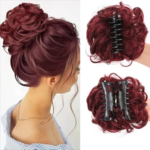 Einfacher Haarknoten-Haarknoten-Stück für gepflückte Frisuren, elegante Haarklammer für dickes Haar für Frauen, weiche Kunsthaarteile (09#)