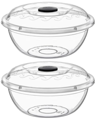 Best House | Clear Round Basin Bowl with Lids | 10 Litres | 2 Pcs | Transparent | Salad Bowls | Plastic Food Storage Container With Lids (Pack of 2)