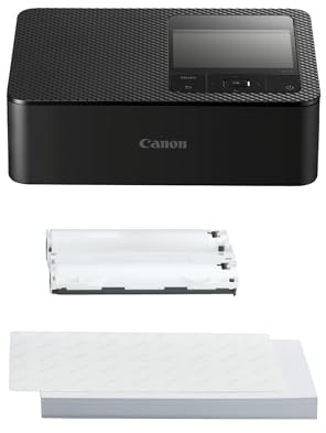 Canon SELPHY CP1500 Portable Photo Printer Paper Kit, Black - Wireless Bluetooth Printer with Accessories - Compact and Lightweight - Comes With 54 Sheets Of 4x6 Postcard Size Paper