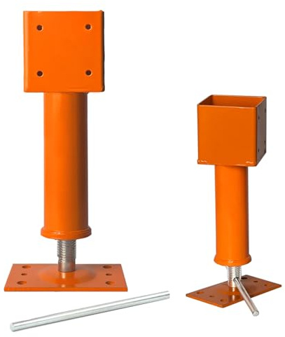 4x4 Screw Jack, 2 Pack Adjustable House Floor Jacks for Leveling, 14.5 - 18.5 Height Adjust Range, Heavy Duty Jack Post Crawlspace Basement Shore Beams Screw Jacks, 24000 lbs Max Load Capacity