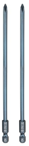 QUARKZMAN 2Pz #1 Punta Cacciavite Phillips PH1 1/4 Gambo Esagonale 6 (150mm) Lunga 0.18 Punta Magnetica a Croce Acciaio S2 Industriale per Cacciavite per Utensili Elettrici, Blu