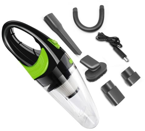 OUNONA Mini Aspirateur Portatif Voiture sans Fil USB Rechargeable, Transparent Vert Clair, Sec Et Humide, Compact Léger, Nettoyage Voiture Et Maison, Usage Polyvalent, Modèle R-6054