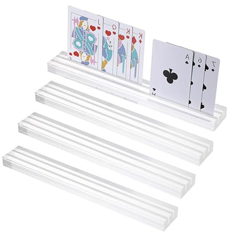 Jortmrd 2 Piezas Soporte para Naipes Soporte para Juego de Cartas Transparente Titular de La Tarjeta de Juego para Niños Adultos Personas