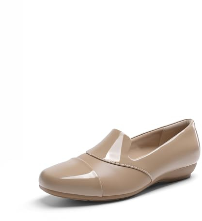 DREAM PAIRS Loafers for Women Orthopedic Comfortable Loafer Dress Casual Slip on Business Work Office Shoes with Arch Support,Size 7.5,Nude,DWUMLS2519