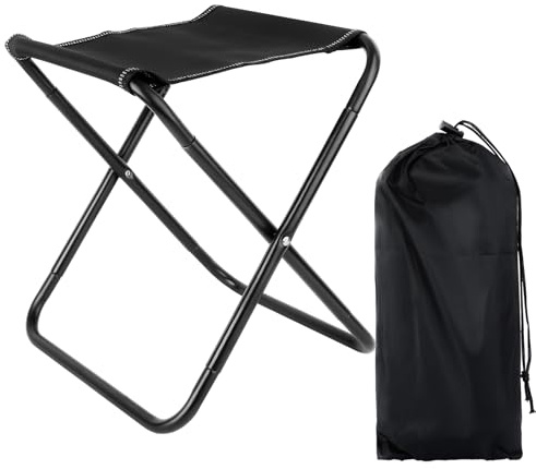 Sgabello da campeggio pieghevole, Sgabello compatto 31 cm, Sgabello portatile pieghevole per esterni, Mini sgabello leggero pieghevole, Piccolo sgabello da campeggio per viaggi, escursioni, giardino