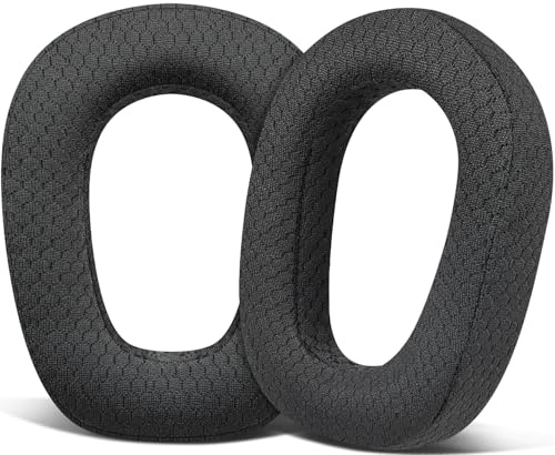 SOULWIT Cuscinetti Auricolari in Tessuto a Maglia Ricambio per Logitech G435 Lightspeed Gioco Wireless Cuffie, Padiglioni con Schiuma ad Alta Densità - Nero