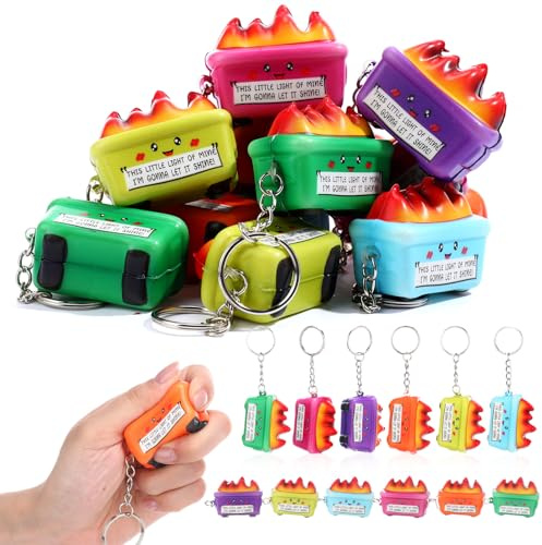 12 Pcs Dumpster Emotional Support Keychain for Adults Funny Xmas Ornaments