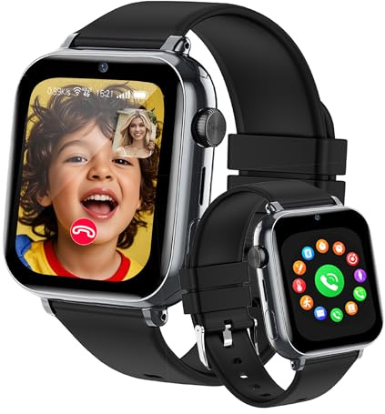 YEDASAH 4G Montre Connectée Enfants, Appels Vidéo, Localisation GPS, IP68 Étanche Montre Telephone Enfant avec SOS, Musique, Mode École, Podomètre, Jeux, Réveil, Prendre des Photos, 4 à 12 Ans Cadeau