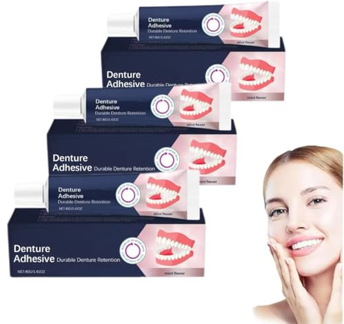 Adesivo termoplastico per protesi dentarie, colla per protesi dentarie, crema adesiva per protesi dentarie, adesivo per protesi dentarie, kit per protesi dentarie morbide, colla per (3 pezzi)