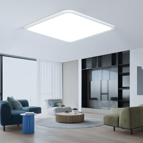 EASY EAGLE Deckenlampe für Küchen Badezimmer, 40 CM 42W 6500K, Quadratisch | 40x40 cm LED Deckenleuchte Flach, Modern Lampe Led Panel, für Flur Schlafzimmer Balkon Wohnzimmer Keller