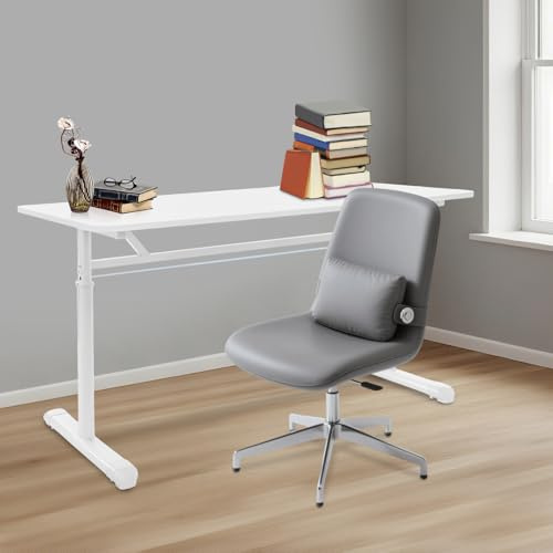 GIDRLL Scrivania ergonomica per bambini, piccola scrivania manuale regolabile in altezza, 120 x 60 cm, tavolo da ufficio per bambini e piccoli spazi di lavoro con manovella, portata 100 kg (bianco)