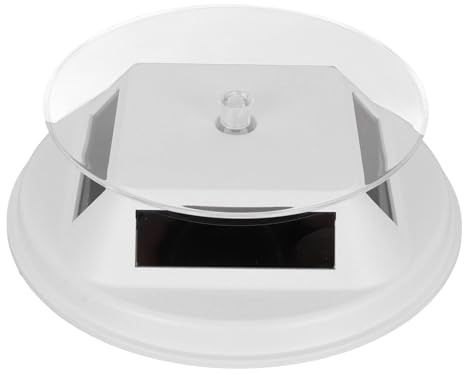 POENVFPO Plateau Tournant Solaire électrique pour Affichage de Produits Photo, Vue à 360 Degrés, Rotation Stable, Alimentation écologique, adapté aux Supermarchés