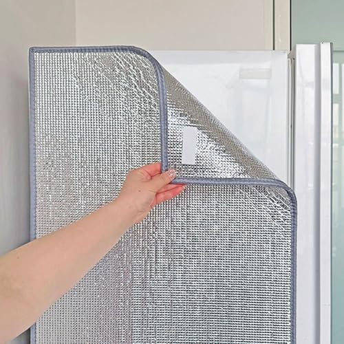 Cubierta aislante para frigorífico, Tamaños múltiples multicolores de la cubierta del aislamiento del refrigerador del papel de aluminio(Adhesive Strip Grey,50x130cm)