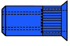 Gesipa Blindnietmuttern Stahl-gerändelt M 10 – Senkkopf (Klemmbereich 1,50 – 4,50 mm, Schaftdurchmesser 12 mm) 1455372