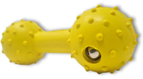 WEPO Kauspielzeug Hund Gelb - Dog Toy - Kauknochen für Welpen mit Glocke | interaktives Hundespielzeug - Zahnpflege mit Spaß - Für kleine & mittelgroße Hunde