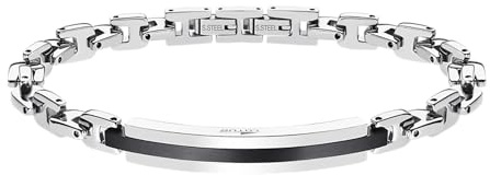 LOTUS STYLE Bracelet Homme en Acier Inoxydable 316L – Jonc au Design Sophistiqué, Confortable et Résistant à l’Eau – Bracelets Homme – Argenté 206 mm LS1966-2/2 – Idéal comme Cadeau