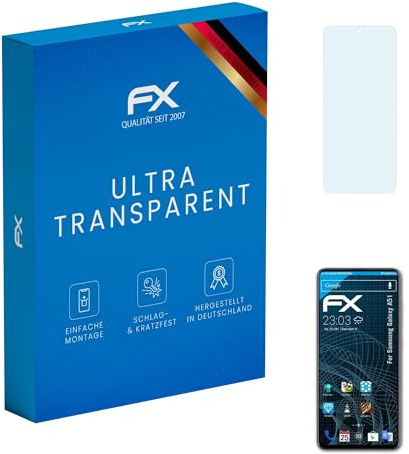 atFoliX Schutzfolie kompatibel mit Samsung Galaxy A51 Folie, ultraklare FX Displayschutzfolie (3X)