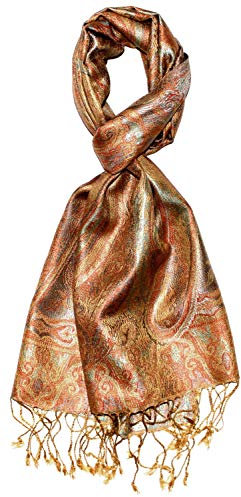 Lorenzo Cana Männer Schal 100% Seide gewebt Herrenschal Paisleymuster Gold Orange 781891133