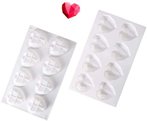 Moule en silicone réutilisable antiadhésif en forme de coeur 3D pour la fabrication de mousse, gâteau, chocolat, dessert français, gelée, pâtisserie, glaçon, bombe cétonique (1 pc)