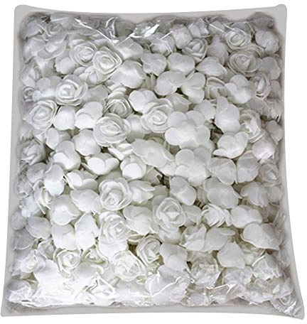 Clenp DIY Rose Head, 500 Stück PE Schaumstoff, Rosenkopf, künstliche Blume, für DIY, Bär, Puppe, Hochzeit, Haus, Dekoration, Weiß, 500 Stück