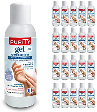 20 Mini-flacons de 100ml - Gel Hydroalcoolique - Parfum FLEUR DE LIN