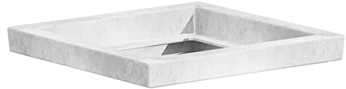 Decor Space Sottovaso per Vaso Quadrato in Resina per Piante e Fiori Made in Italy da Esterno (50 x 50 cm, Bianco)
