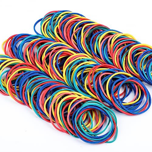 400 Stück Bunte Gummibänder Gummiband Gummis Gummiringe Große Gemischte Elastische Gummibänder Dehnbare Bänder Mülleimerbänder für Zuhause, Arbeit, Büro