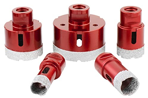 Meccion Diamant Lochsäge Bohrkrone M14 Set 20/25/35/50/68mm Winkelschleifer Diamantbohrkrone für Fliesen/Granit/Marmor/Porzellan/Glas/Keramik