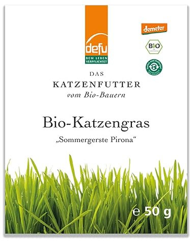 defu Katzensnack | 1 x 50 g | Bio Katzengras | Premium Katzenfutter Knabbersnack | Leckerer Knabberspaß für Katzen
