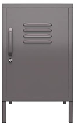 DHP Furniture Bradford Metal Locker End Table Grey