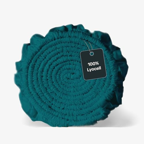 twenty:three Lyocell Spannbettlaken 180x200 Juice Petrol - 100% Tencel - Gewonnen aus Eukalyptus - Hochwertig - Nachhaltig - Atmungsaktiv - Luxus - Hypoallergen