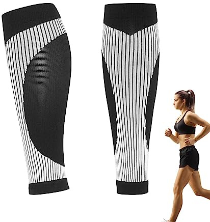 Kasmole Compression sans Pied - Chaussettes sans Pied à Manches Compression - Manchon Mollet Respirant Absorbant la Sueur pour Le Fitness, Le Tennis