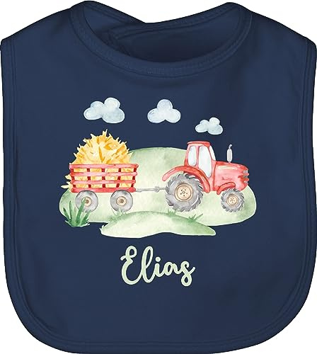 Geschenk mit Namen personalisiert by Shirtracer - Baby Lätzchen - Traktor Trecker Bauer Schlepper Landwirtschaft Bulldog