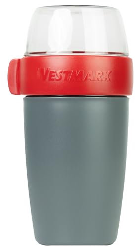 Westmark Gobelet à céréales - Gobelet à yaourt pratique à emporter - Idéal pour céréales, soupe, porridge ou yaourt - Passe au micro-ondes et au congélateur - 700 ml - Sans BPA - Gris