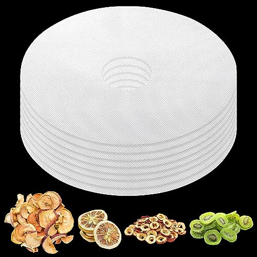 LATRAT Lot de 8 feuilles de déshydrateur rondes en silicone de 33 cm, tapis vapeur réutilisables, film en maille anti-adhésif, tapis déshydrateur de fruits pour sèche-linge à fruits