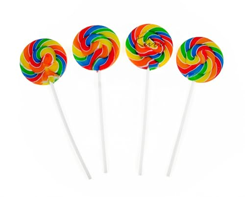 Sucettes rondes colorées au goût sucré - 30 grammes - 18 pièces - spirale arc-en-ciel