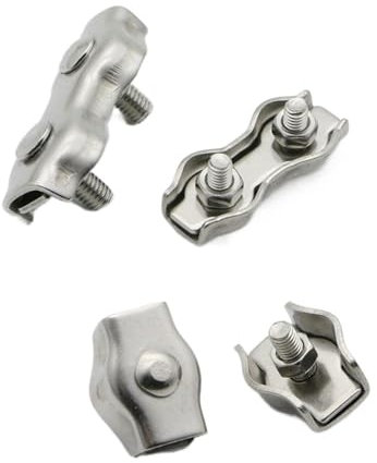Drehseilklemmen 5 Stück M2-M5 Edelstahl Simplex 1/2-Pfosten Bolzenklemme Drahtseil Kabelklemme Sattelseil Einfacher Griff DrahtseilhüLsen (Size : Simplex-M5)