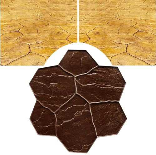 Moldes Hormigon Impreso Sellos Reutilizables para Texturar Piedra de Hormigón, Molde de Estampado de Impresión de Hormigón Pro, Pavimentación Diy Losa de Cemento Estera para Pasarelas Patio Jardín Cub